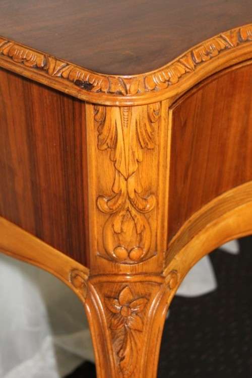 A MAGNIFICENT BURMESE TEAK 3-DRAWER DINING BUFFET SIDE SERVER WITH AMAZING HAND CARVED DETAILING