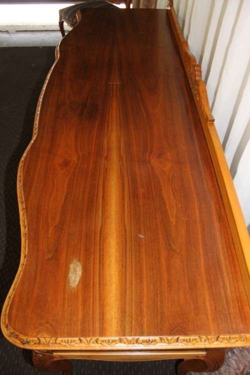 A MAGNIFICENT BURMESE TEAK 3-DRAWER DINING BUFFET SIDE SERVER WITH AMAZING HAND CARVED DETAILING