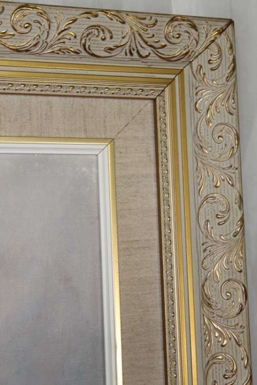 AN ORIGINAL SIGNED "JANE DE VILLIERS" OIL ON CANVAS COSMOS PAINTING IN A MAGNIFICENT BROAD FRAME