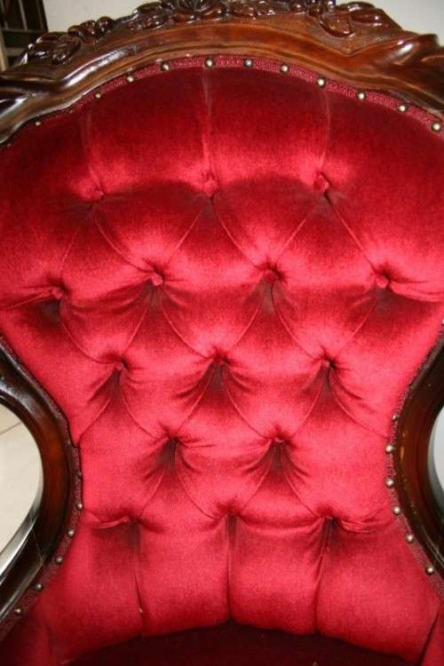 TWO SPECTACULAR ANTIQUE VICTORIAN ROSEWOOD LADIES PARLOUR CHAIRS w/ DEEP BUTTON DETAILING bid/chair