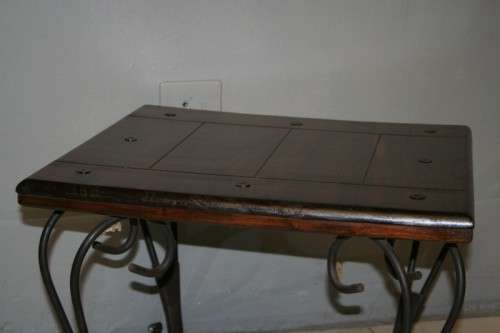 TWO FANTASTIC AND VERY WELL MADE WROUGHT IRON AND INDONESIAN TEAK COFFEE TABLE bid/table