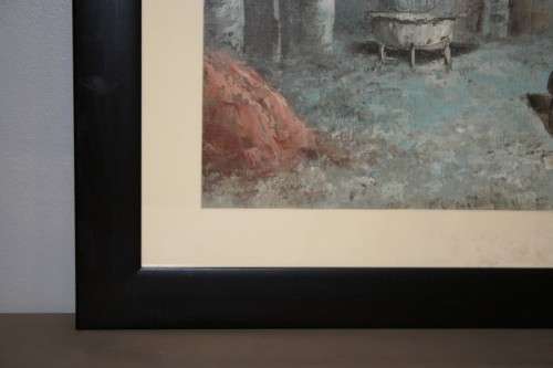 A BEAUTIFUL (LARGE) FRAMED ORIGINAL SIGNED A. WILSON OIL ON CANVAS PAINTING OF A VILLAGE SCENE