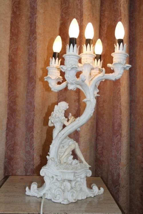 A SPECTACULAR ORNATE "ART NOUVEAU" STYLE ALABASTRINE OXYLITE TABLE LAMP WITH INCREDIBLE DETAILING