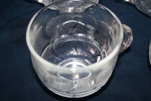 AN AWESOME COLLECTION OF 10 x FRENCH MADE ARCOROC "FLEUR" PATTERN PUNCH CUPS IN FABULOUS CONDITION