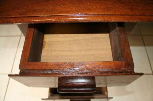A BEAUTIFUL ANTIQUE SOLID OAK TOP 6-DRAWER EXECUTIVE "PARTNER" OFFICE DESK - PERFECT STUDY DESK