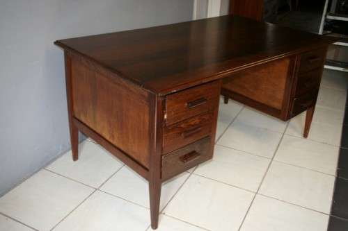 A BEAUTIFUL ANTIQUE SOLID OAK TOP 6-DRAWER EXECUTIVE "PARTNER" OFFICE DESK - PERFECT STUDY DESK