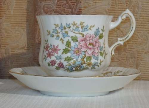 AN AWESOME ROYAL STANDARD "MANDARIN" PATTERN FINE BONE CHINA CUP AND SAUCER DUO