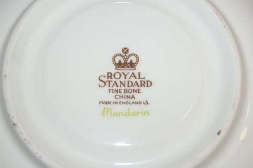 AN AWESOME ROYAL STANDARD "MANDARIN" PATTERN FINE BONE CHINA CUP AND SAUCER DUO