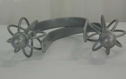 A SET OF FOUR STUNNING SILVER WROUGHT IRON CURTAIN TIEBACKS & CURTAIN ROD FINIALS IN GREAT CONDITION