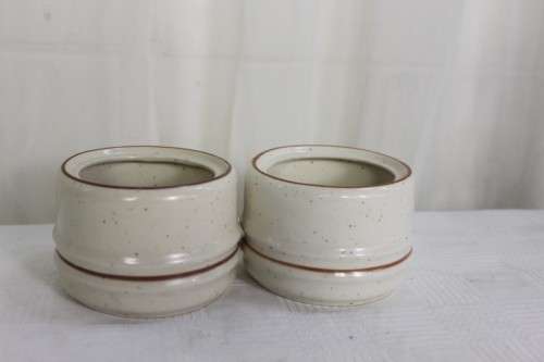 TWO AWESOME SOUTH AFRICAN MADE CONTINENTAL STONEWARE SUGAR BOWLS IN GREAT CONDITION