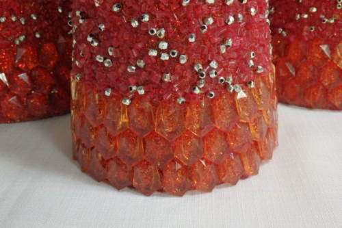THREE AWESOME TALL "BEADED" CONE SHAPED XMAS TREES - IDEAL FOR THE FESTIVE SEASON bid/xmas tree