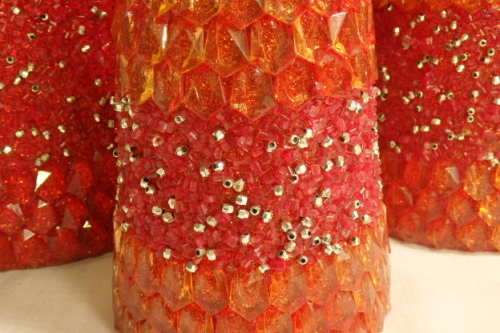 THREE AWESOME TALL "BEADED" CONE SHAPED XMAS TREES - IDEAL FOR THE FESTIVE SEASON bid/xmas tree