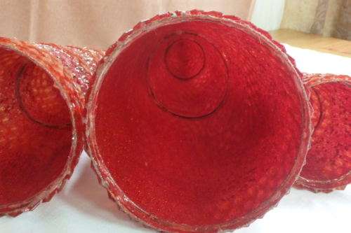 THREE AWESOME TALL "BEADED" CONE SHAPED XMAS TREES - IDEAL FOR THE FESTIVE SEASON bid/xmas tree