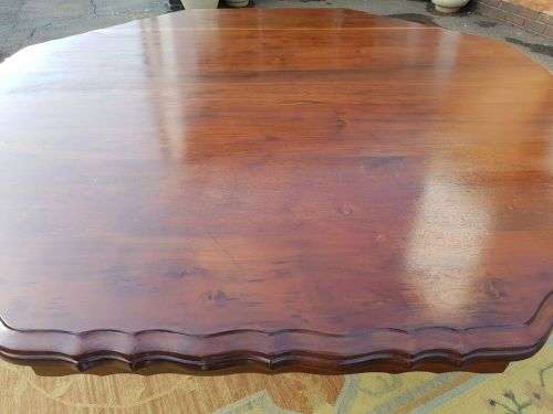 AN EXQUISITE LARGE ANTIQUE SOLID IMBUIA "OCTAGONAL" 8-SEATER (PEDESTAL) BALL AND CLAW DINING TABLE