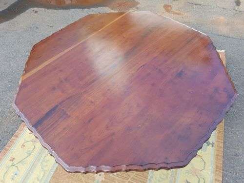 AN EXQUISITE LARGE ANTIQUE SOLID IMBUIA "OCTAGONAL" 8-SEATER (PEDESTAL) BALL AND CLAW DINING TABLE