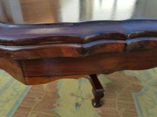 AN EXQUISITE LARGE ANTIQUE SOLID IMBUIA "OCTAGONAL" 8-SEATER (PEDESTAL) BALL AND CLAW DINING TABLE