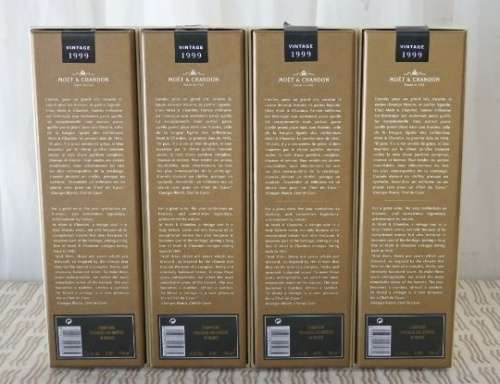 Four awesome "Moet & Chandon" Champagne (1999 Vintage) display boxes in excellent condition RS17