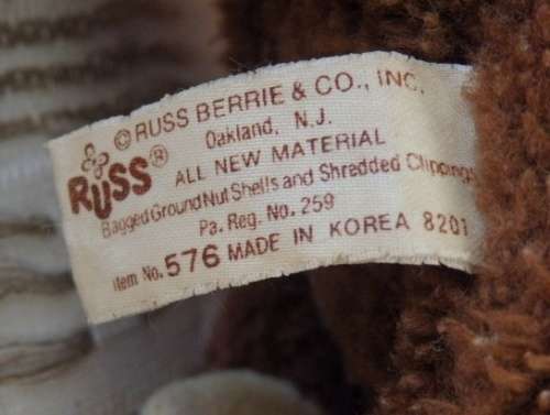 AN AWESOME "RUSS" COCONUT THE MONKEY SOFT TOY WITH THE ORIGINAL LABEL! GREAT GIFT!!!
