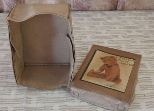A RARE ANTIQUE "FULLY JOINTED" CINNAMON TEDDY BEAR IN ITS ORIGINAL BOX = WOW!!!!