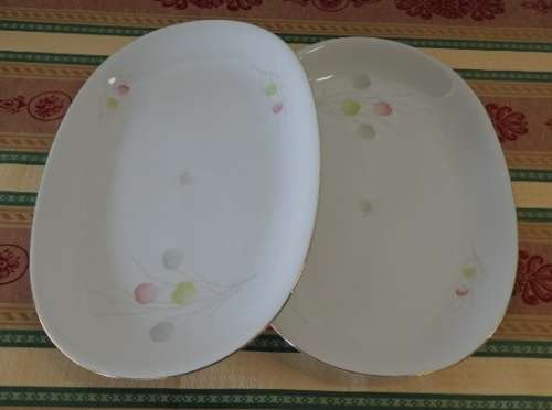 TWO GORGEOUS ''KPM" OF KRISTLER, GERMANY PORCELAIN MEAT/ FOOD PLATTERS bid/platter