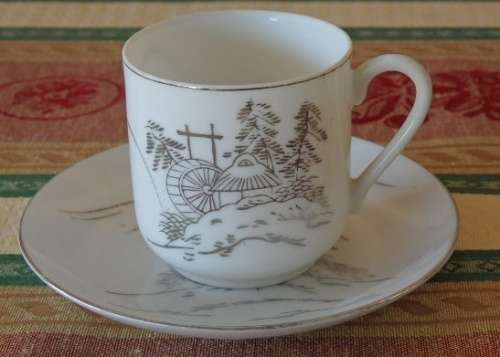 SIX EXQUISITE ASSORTED VINTAGE (c1950's) PORCELAIN DEMITASSE COFFEE CUP DUO's bid/duo