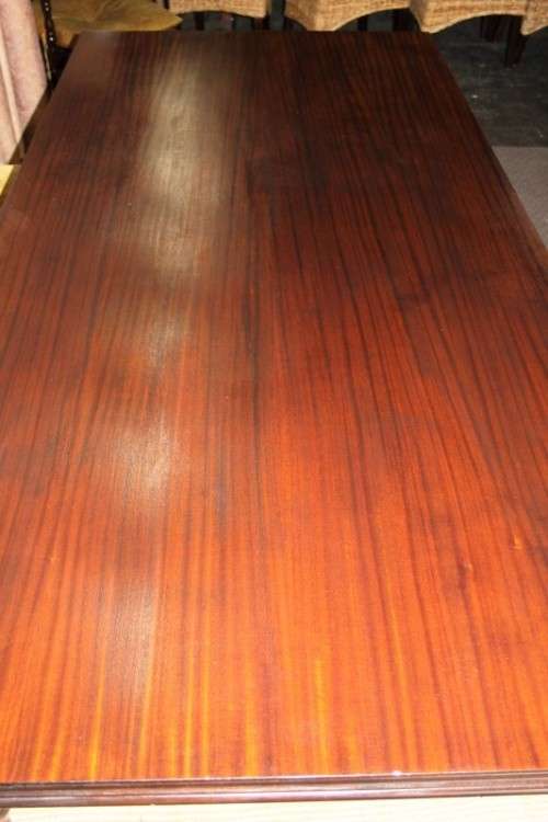 A SUPERB VINTAGE SOLID IMBUIA LARGE 2.1m 8-SEATER DINING TABLE WITH SPECTACULAR TURNED LEG DETAILING