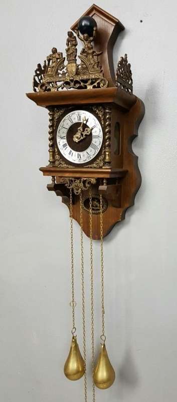 A MAGNIFICENT ZAANDAM ZAANSE (DUTCH) WALL HANGING PENDULUM CLOCK, SERVICED AND WORKING! GORGEOUS!!!