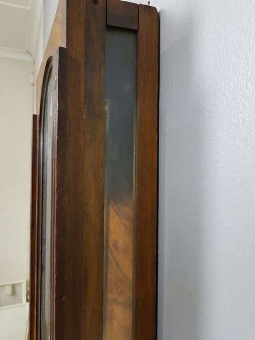 A SPECTACULAR ANTIQUE REGULATORY PENDULUM WALL CLOCK WITH A ROMAN NUMERAL PORCELAIN CLOCK FACE