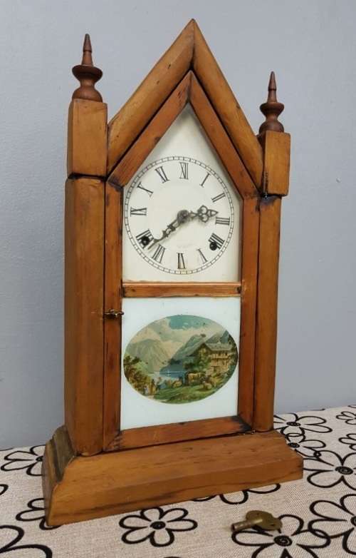 AN EXTREMELY RARE ANTIQUE (LATE 1800's) ANSONIA "GOTHIC" 8 DAY & 30 HOUR STEEPLE MANTLE CLOCK = WOW