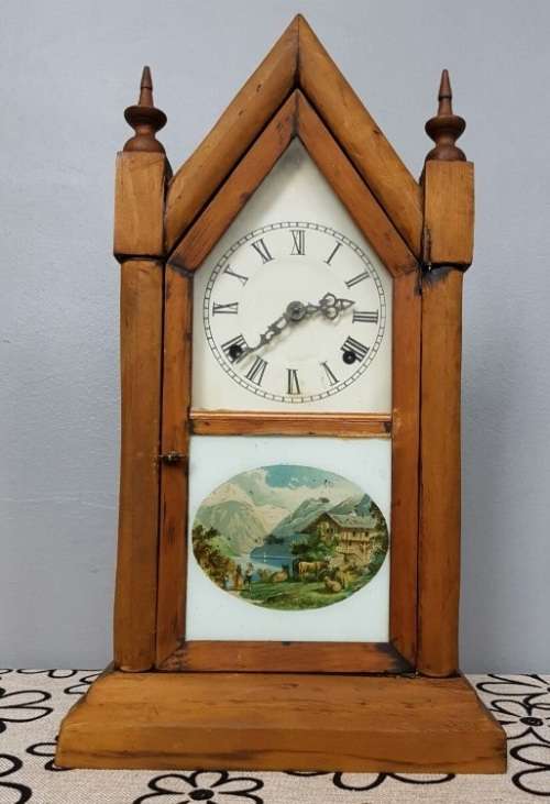AN EXTREMELY RARE ANTIQUE (LATE 1800's) ANSONIA "GOTHIC" 8 DAY & 30 HOUR STEEPLE MANTLE CLOCK = WOW