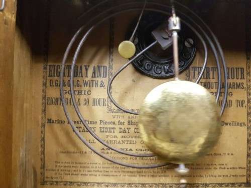 AN EXTREMELY RARE ANTIQUE (LATE 1800's) ANSONIA "GOTHIC" 8 DAY & 30 HOUR STEEPLE MANTLE CLOCK = WOW