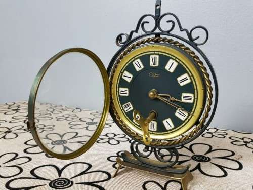 A SPECTACULAR & RARE ART DECO MID-CENTURY DUTCH "ORFAC" CLOCK COMPANY TABLE CLOCK - JUST SERVICED