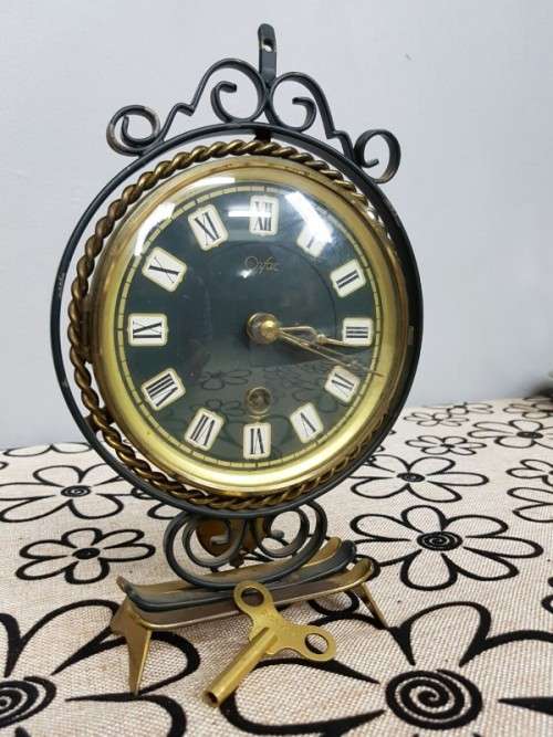 A SPECTACULAR & RARE ART DECO MID-CENTURY DUTCH "ORFAC" CLOCK COMPANY TABLE CLOCK - JUST SERVICED