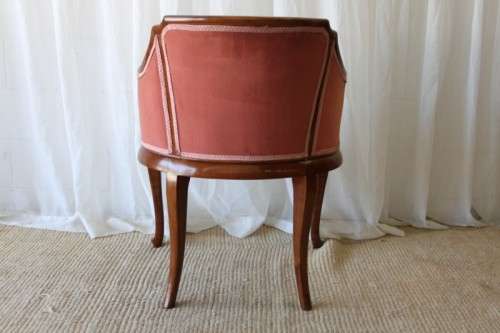 FANTASTIC SOLID MAHOGANY BUTTON BACK QUEEN ANNE SHERATON TUB CHAIR IN AWESOME CONDITION FOR THE AGE