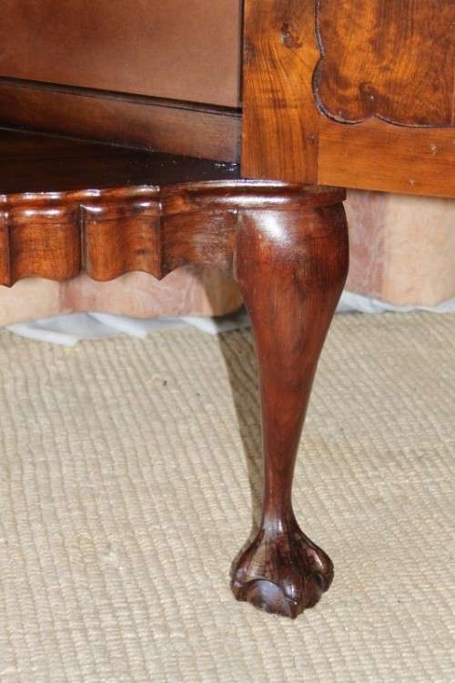 AN INCREDIBLE (LARGER) SOLID IMBUIA DOUBLE DOOR BALL AND CLAW CORNER CABINET IN SUPERB CONDITION