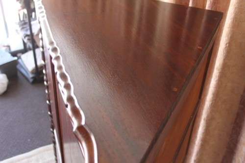 AN INCREDIBLE (LARGER) SOLID IMBUIA DOUBLE DOOR BALL AND CLAW CORNER CABINET IN SUPERB CONDITION