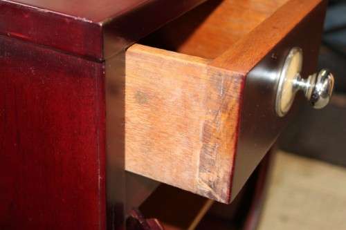 A SUPERB VINTAGE ART DECO BENT-WOOD DOUBLE CABINET DRESSING TABLE WITH TWO DRAWERS