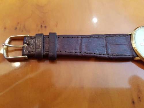 A BEAUTIFUL VINTAGE MICHEL HERBELIN (MODEL 2614) GOLD PLATED GENTS SLIMLINE DRESS WATCH