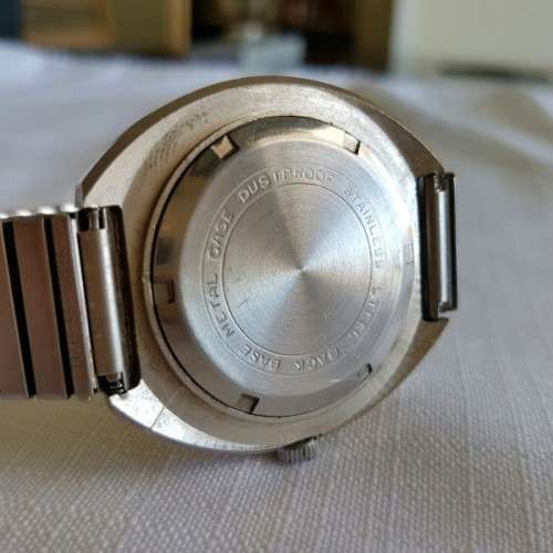 A FANTASTIC METAL "ROLOMATIC" 17 JEWEL WATERPROOF GENTS WRIST WATCH WITH A SWISS MOVEMENT