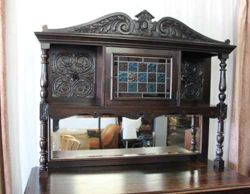 A magnificent antique Gothic Renaissance English Oak "Buffet-A-Deux Corpus" cabinet | RS17