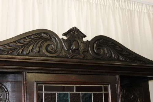 A magnificent antique Gothic Renaissance English Oak "Buffet-A-Deux Corpus" cabinet | RS17