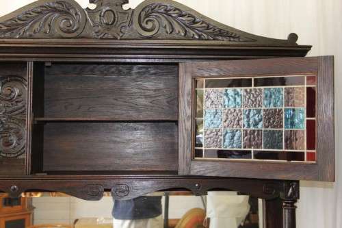 A magnificent antique Gothic Renaissance English Oak "Buffet-A-Deux Corpus" cabinet | RS17