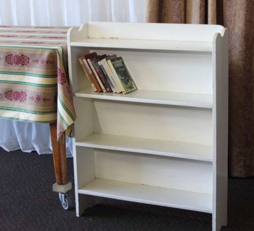 AN AWESOME VINTAGE PAINTED BOOK CASE - IDEAL FOR A STUDY OR KIDS BEDROOM
