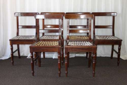 A STUNNING COLLECTION OF 6x SOLID IMBUIA "RIEMPIE" DINING CHAIRS IN FANTASTIC CONDITION bid/chair