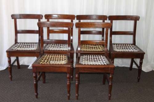 A STUNNING COLLECTION OF 6x SOLID IMBUIA "RIEMPIE" DINING CHAIRS IN FANTASTIC CONDITION bid/chair