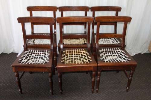 A STUNNING COLLECTION OF 6x SOLID IMBUIA "RIEMPIE" DINING CHAIRS IN FANTASTIC CONDITION bid/chair