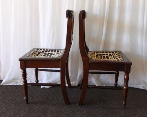 A STUNNING COLLECTION OF 6x SOLID IMBUIA "RIEMPIE" DINING CHAIRS IN FANTASTIC CONDITION bid/chair