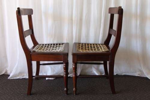 A STUNNING COLLECTION OF 6x SOLID IMBUIA "RIEMPIE" DINING CHAIRS IN FANTASTIC CONDITION bid/chair