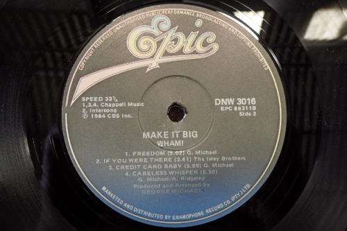 AN AMAZING WHAM! "MAKE IT BIG" (1984) VINYL IN OUTSTANDING CONDITION = PERFECT COLLECTORS LP!!!