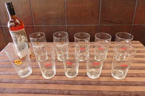 An amazing collection of ten assorted 500ml branded draught glasses - perfect for the bar!!!